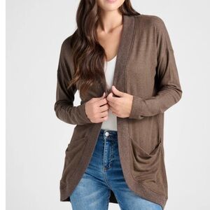 78&sunny Cocoon Cardigan in Heathered Dark Chocolate 10-12